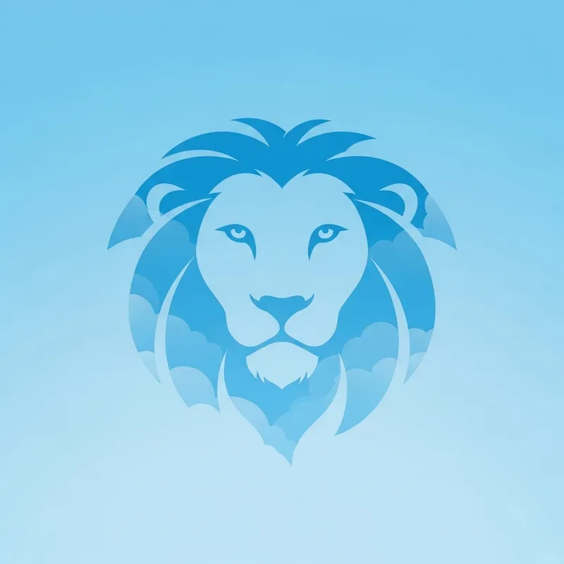 Sky Blue Lion Logo Design