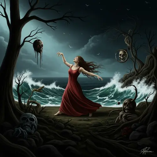 Haunting Digital Painting in Macabre Genre - Surrealist Art Style
