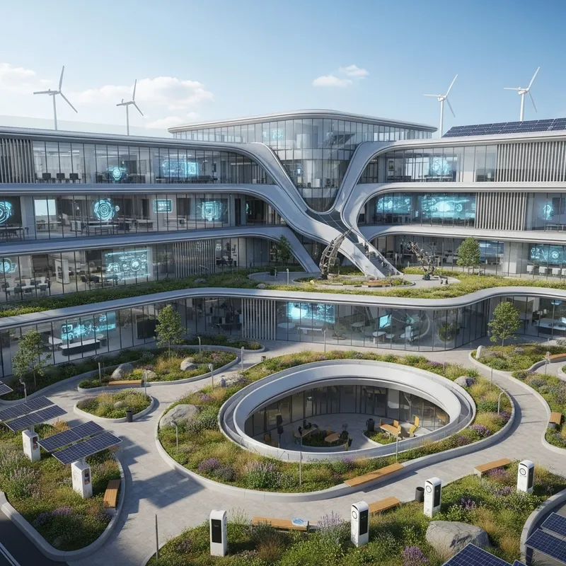 Futuristic School Building with Advanced Architecture Futuristic School Building with Advanced Architecture