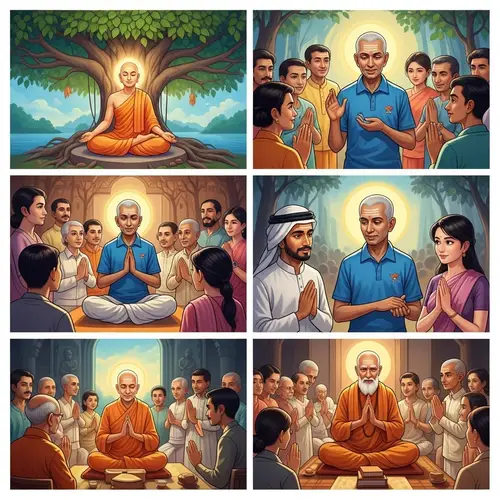 Life Story of Buddha - Vibrant Illustrative Series