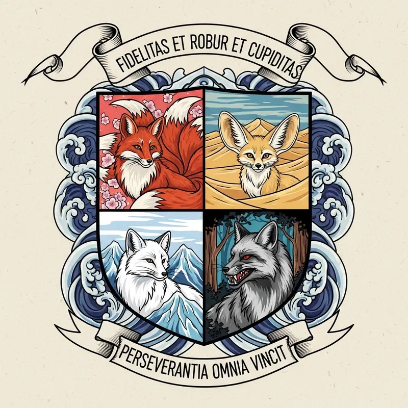Japanese Art Family Crest: Loyalty, Strength, Ambition & Diverse Foxes Japanese Art Family Crest: Loyalty, Strength, Ambition & Diverse Foxes