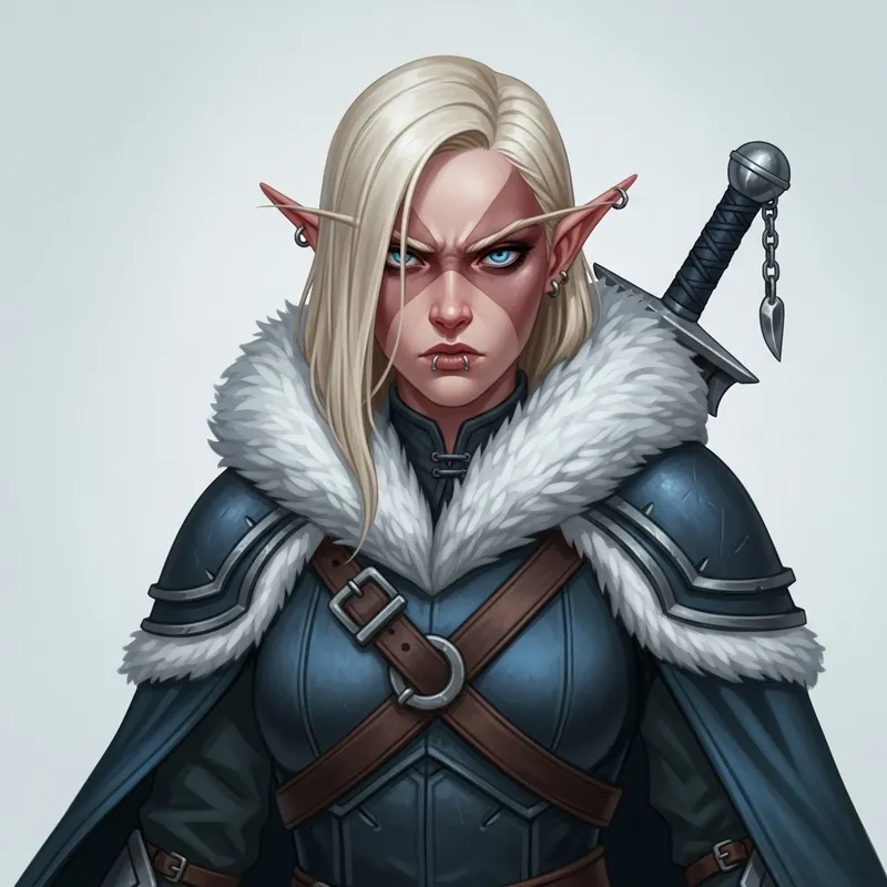 Strict Half-Elf Rogue Illustration | Northern Character, Blond Hair