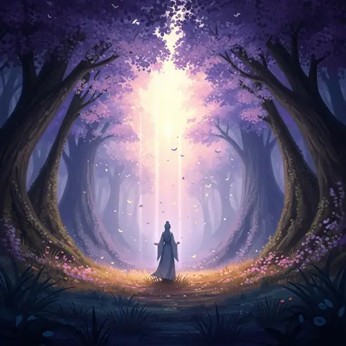 Mysterious Figure in Enchanted Forest | Ethereal Lighting