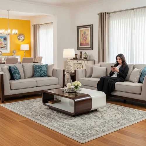 Inviting Living Room with Comfortable Seating and Modern Decor