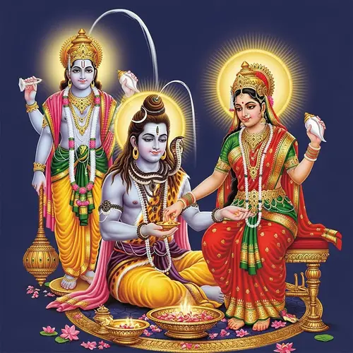 Lord Shiva & Parvati Wedding with Lord Vishnu