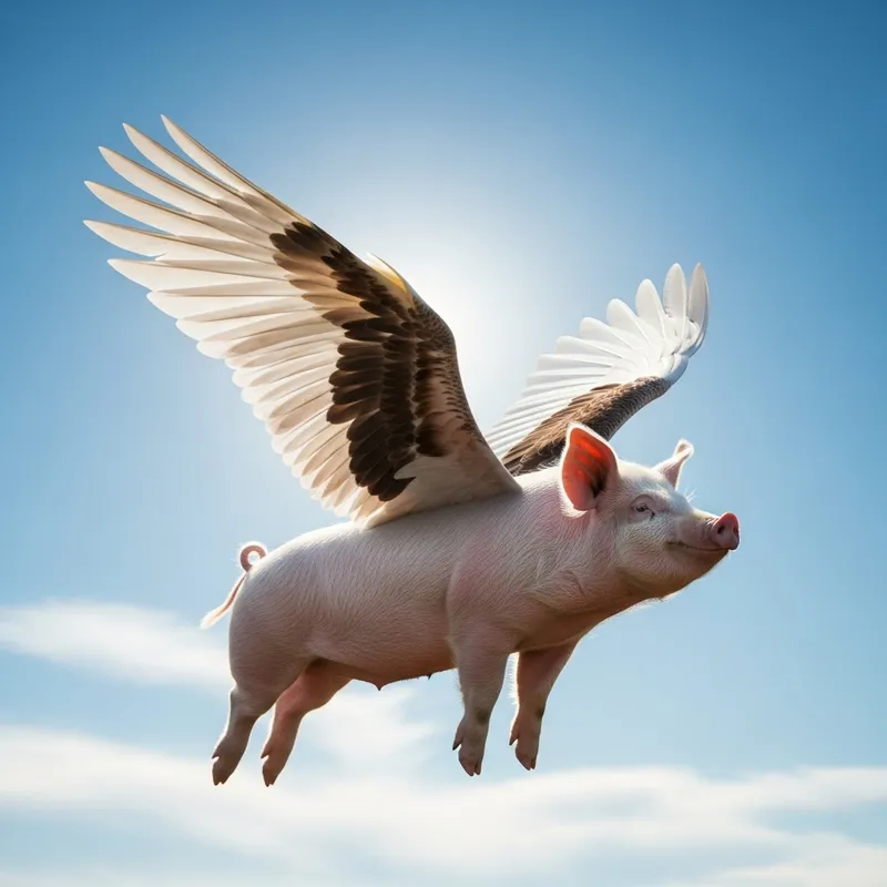 Flying Pig in Sky: Graceful and Soaring High