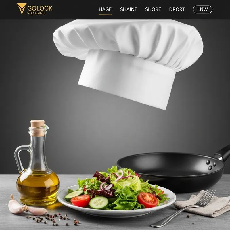 Gourmet Salad Plate | Olive Oil, Cooking Utensils, Chef's Hat