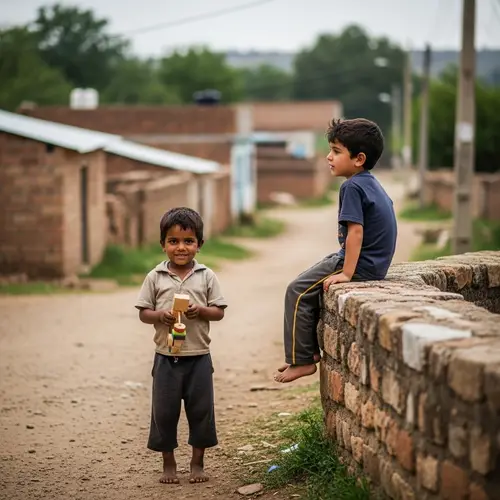Impoverished Boys in Rural Village - Summer Joy