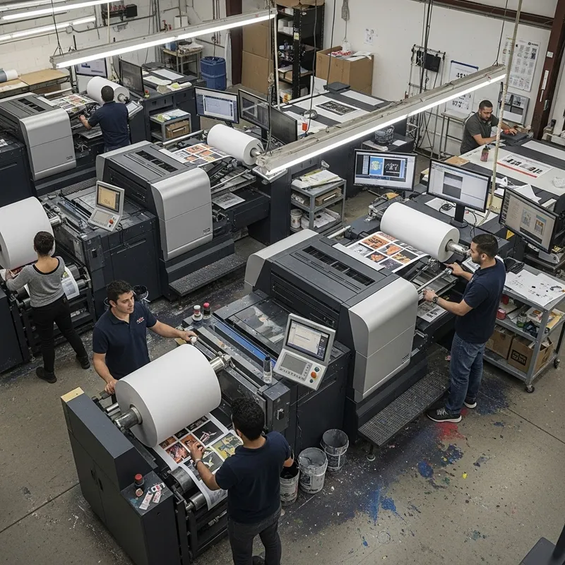 Efficient Digital Press Print Shop | Birds Eye View Efficient Digital Press Print Shop | Birds Eye View
