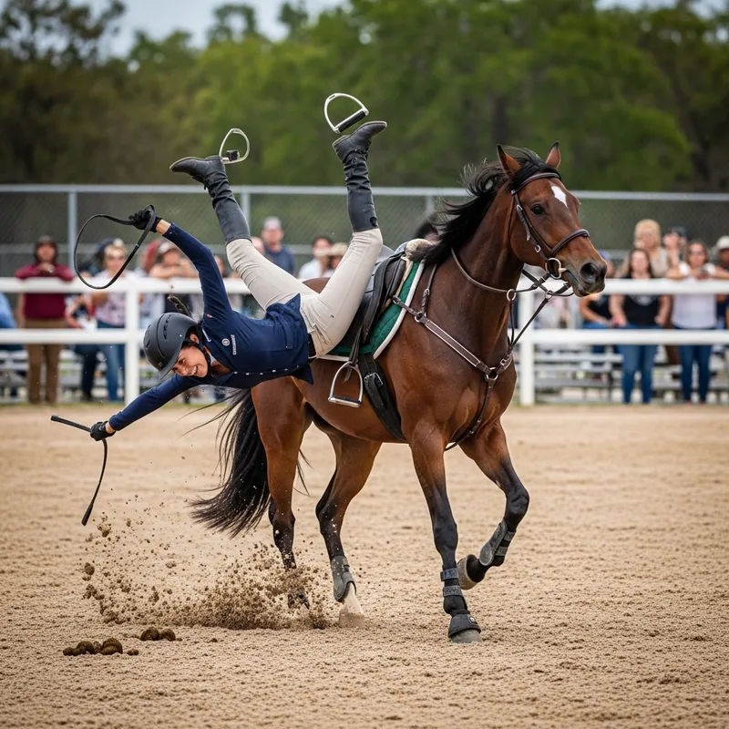 Rider Falls Face First into Massive Horse Manure Rider Falls Face First into Massive Horse Manure