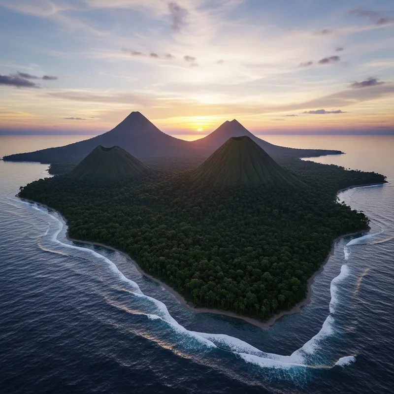 Papua New Guinea Island View - Breathtaking Seascape Papua New Guinea Island View - Breathtaking Seascape