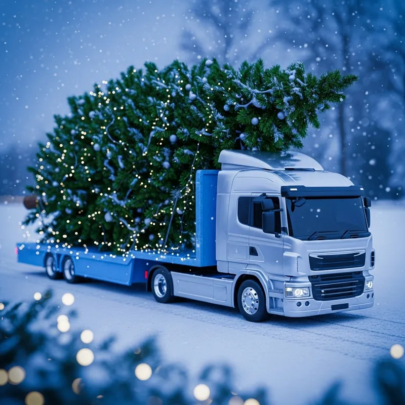 Modern Truck Christmas Tree Silver Blue Design Modern Truck Christmas Tree Silver Blue Design