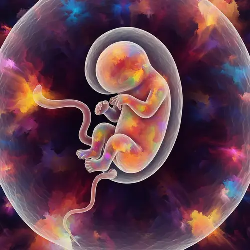 Vibrant Abstract Representation of an Embryo | Dynamic & Miraculous