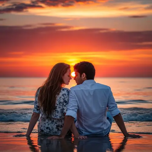 Romantic Ocean Sunset | Caucasian Girl & Middle Eastern Boy
