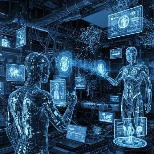 Futuristic Science and AI Network Illustration