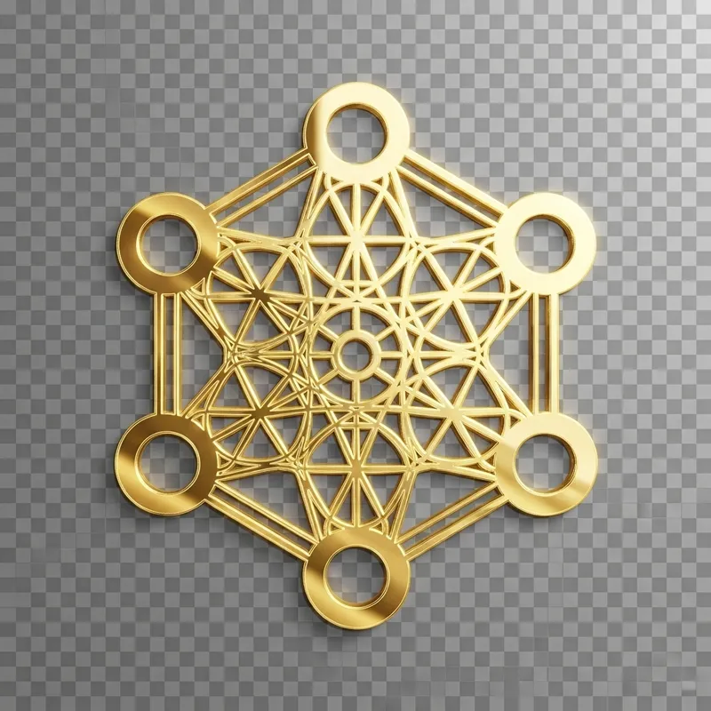 Gold Metatron Symbol PNG