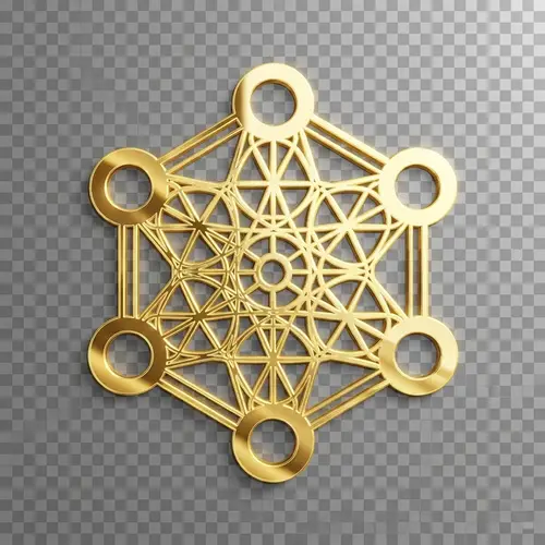 Gold Metatron's Symbol on Transparent Background