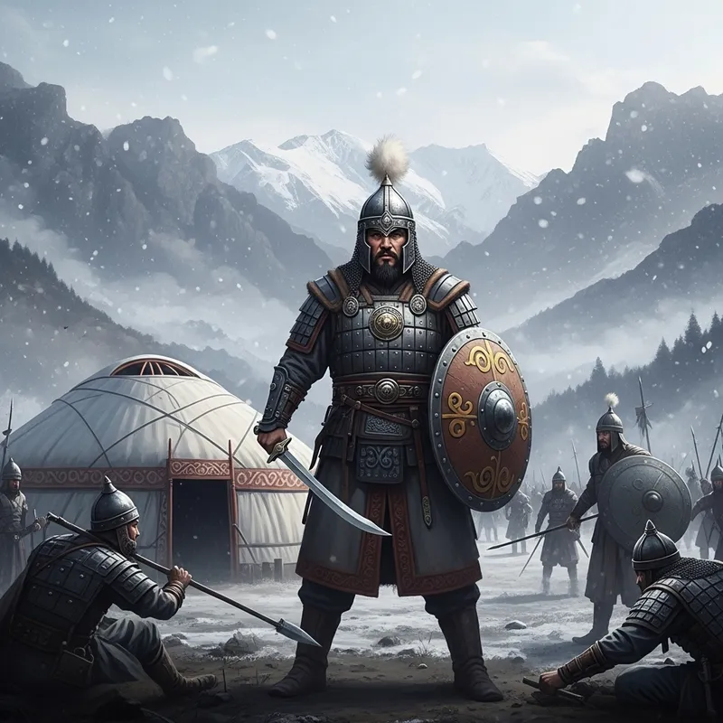 Epic Kazakh Warriors Clash in Winter Battlefield