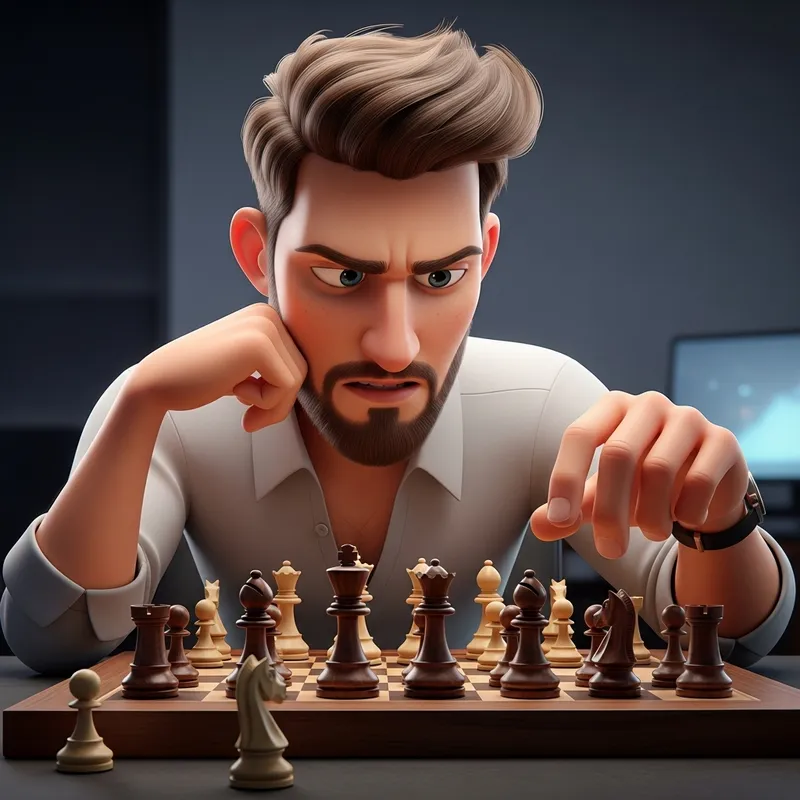 3D Animated Avatar Playing Chess | Young Entrepreneur Passionate About the Game
