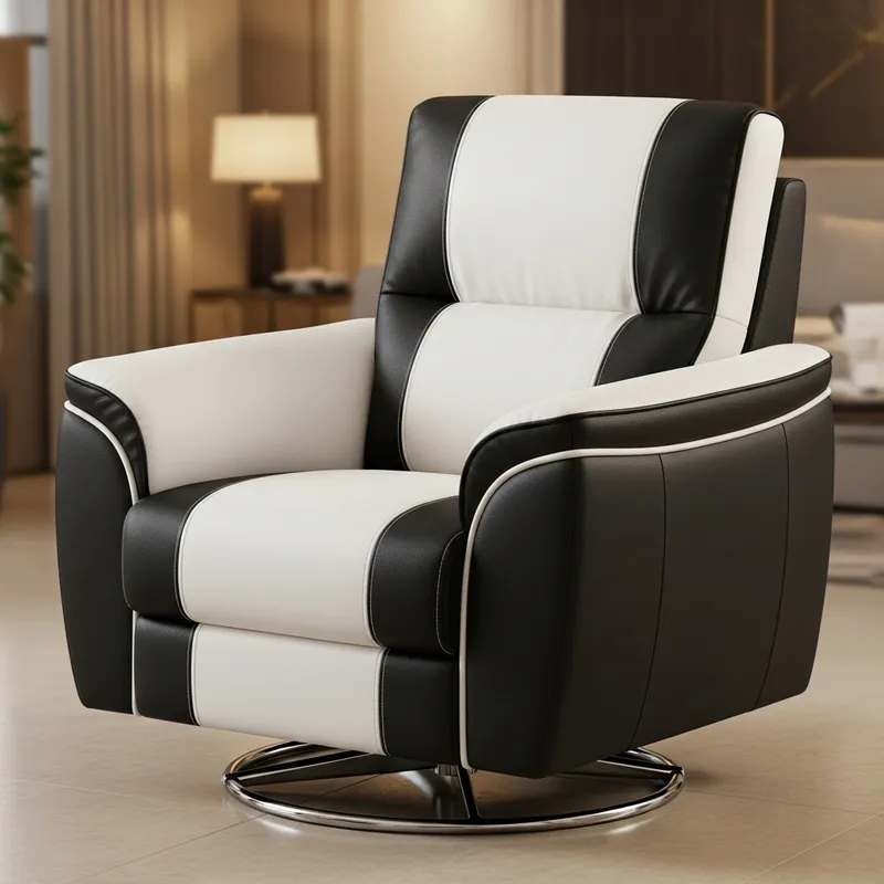 Comfortable Black and White Leather Chair Design