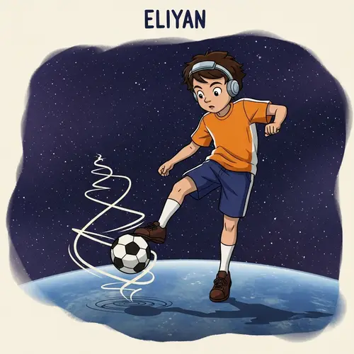 Eliyan Playing Football in Space | Cosmic Soccer Fun