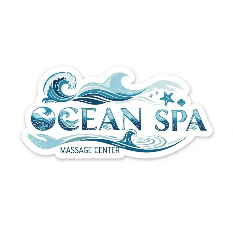 Ocean Spa Sticker: Serenity Inspired by Sea Waves