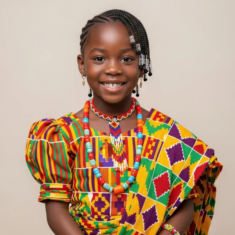 Ghanian Girl in Stunning Kente Attire