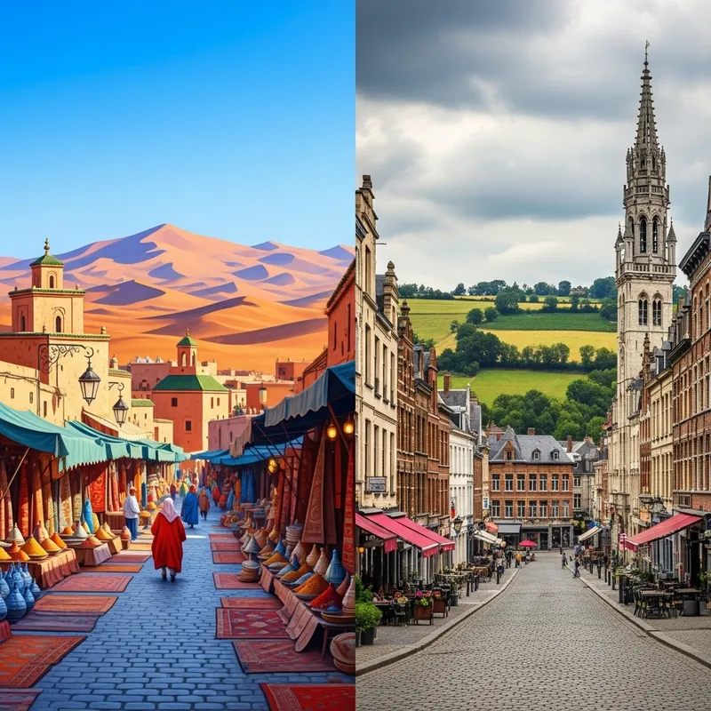Morocco vs Belgium Artistic Landscapes