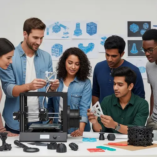 Diverse Group Amazed by 3D Printer | Tech Enthusiasts Gathering