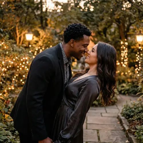 Romantic Encounter in Enchanting Setting