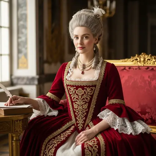 Historical Female Figure in 18th Century Regal Attire