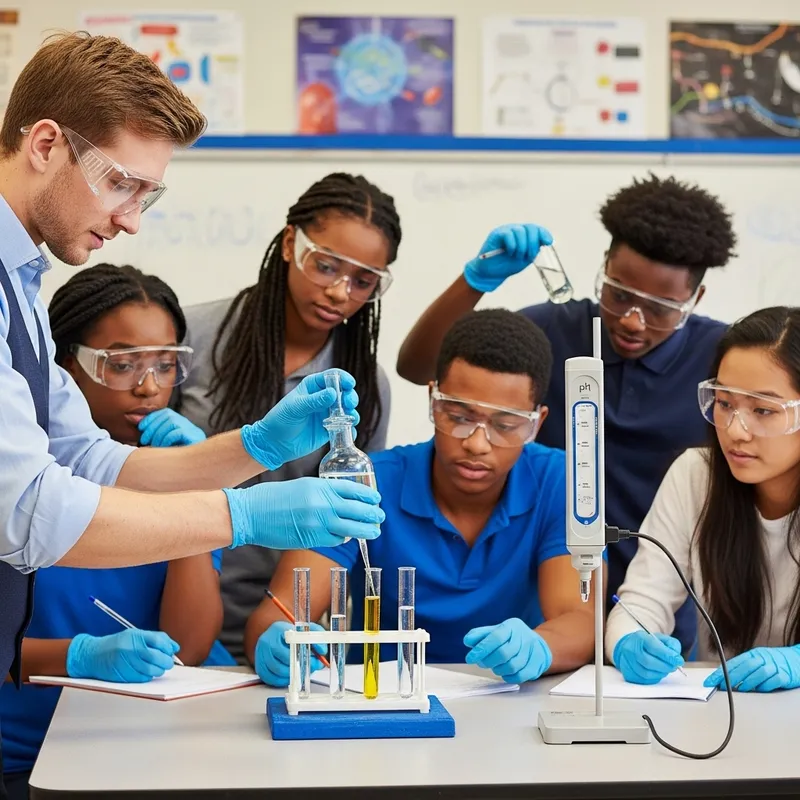 Science Experiment: Acid Dissolving and pH Measurement in Classroom Science Experiment: Acid Dissolving and pH Measurement in Classroom