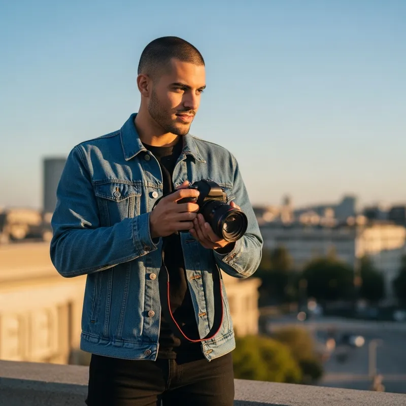 Hispanic Male Photographer Capturing the Perfect Shot