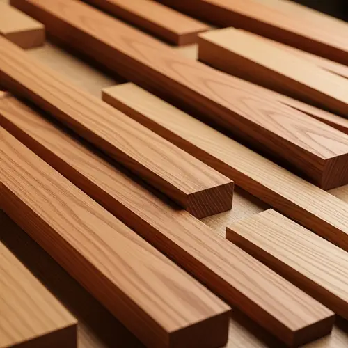 Finely-Cut Red Oak and Oak Planks on Table