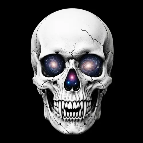 Mystical Skull: Cosmic Wonders Within