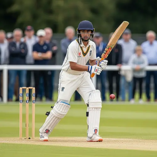 Passionate 18-Year-Old Asian Cricket Player on the Pitch