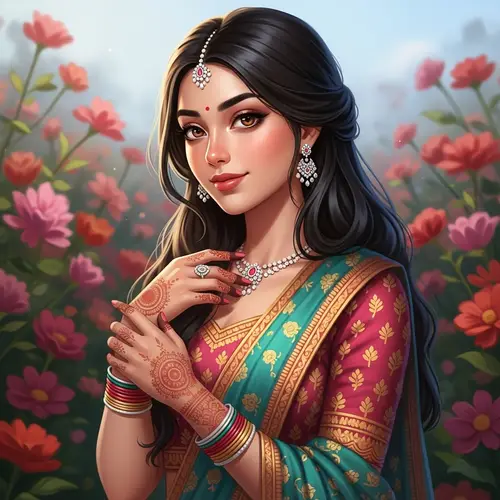 South Asian Girl in Traditional Indian Attire - Cultural Beauty