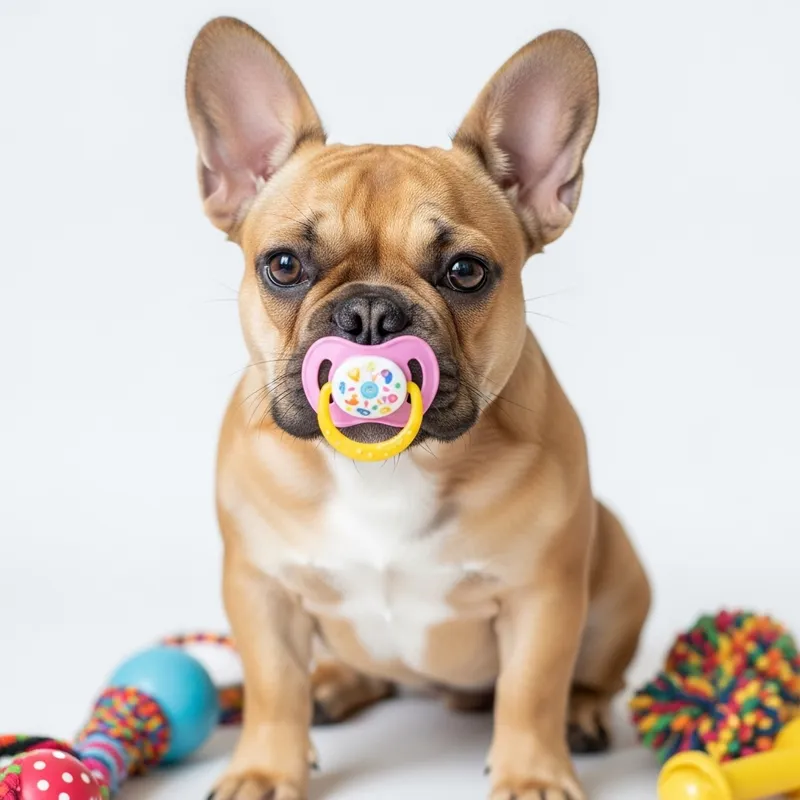 Cute French Bulldog with Pacifier | Playful Pup