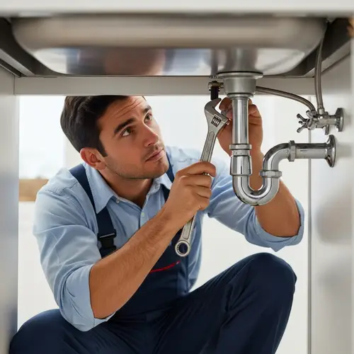 Professional Hispanic Male Plumber Fixing Leaky Pipe | Expert Service