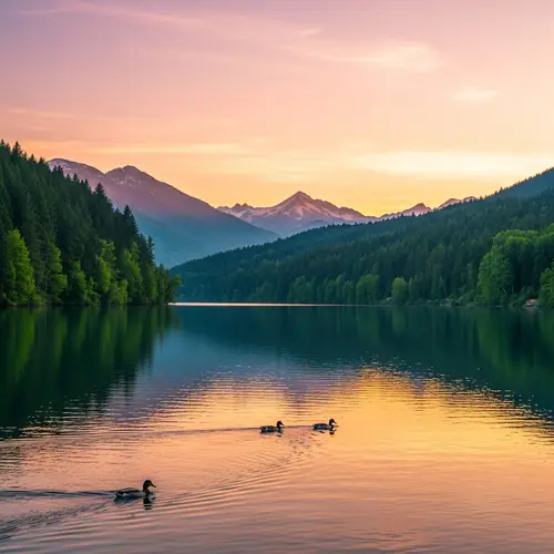 Breathtaking Lake at Sunset - Serenity in Nature