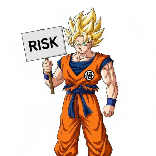 Anime-Style Character Carrying Risk Sign
