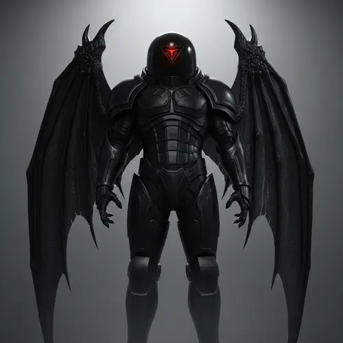 Darth Vader with Dragon Wings: Intimidating Battle Stance | 8k Resolution