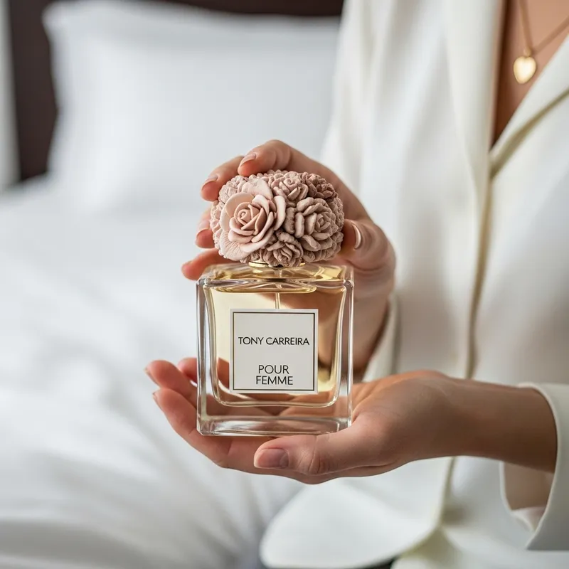 Elegant Tony Carreira Pour Femme Perfume Display