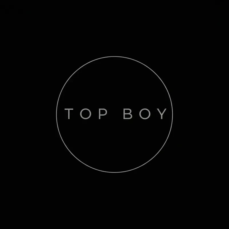 Unique Minimalist Design: TOP BOY on Black Background Unique Minimalist Design: TOP BOY on Black Background