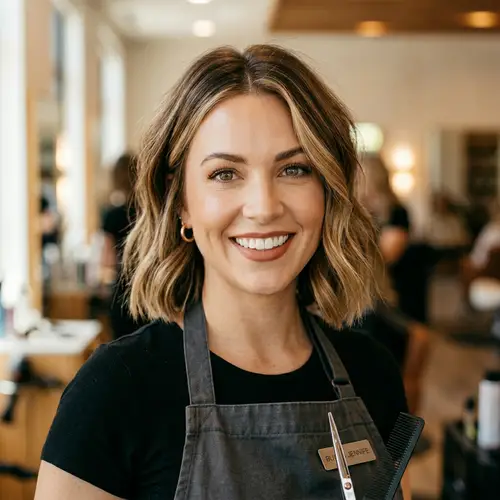 Professional Hair Stylist Headshot | Elegant Salon Portrait