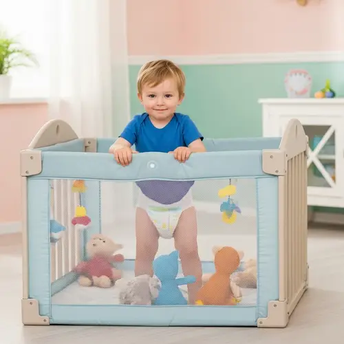 Adorable Toddler Boy in Blue Onesie | Cute Baby Photo