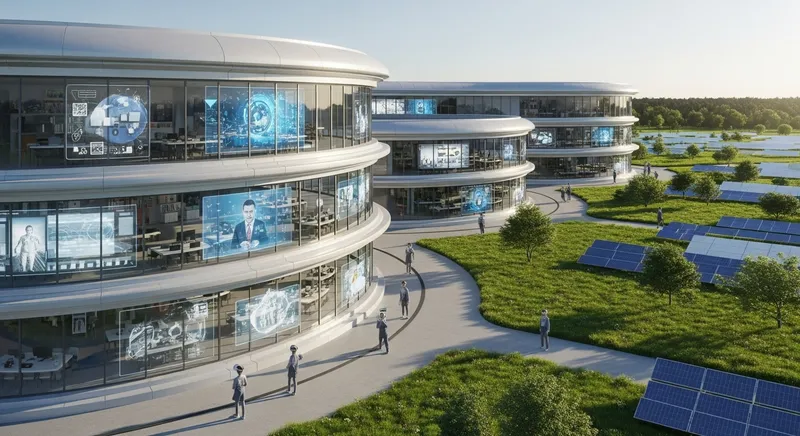 Futuristic School Environment: Advanced Tech & Immersive Learning
