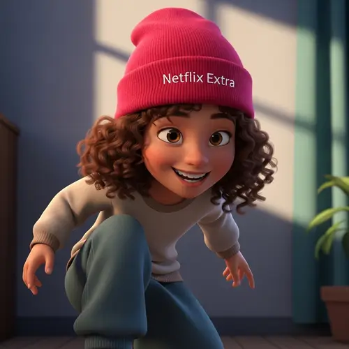 Dynamic Netflix Extra Girl | Animated Movie-style Illustration