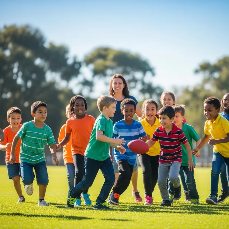 Kids Playing Soccer Outdoors