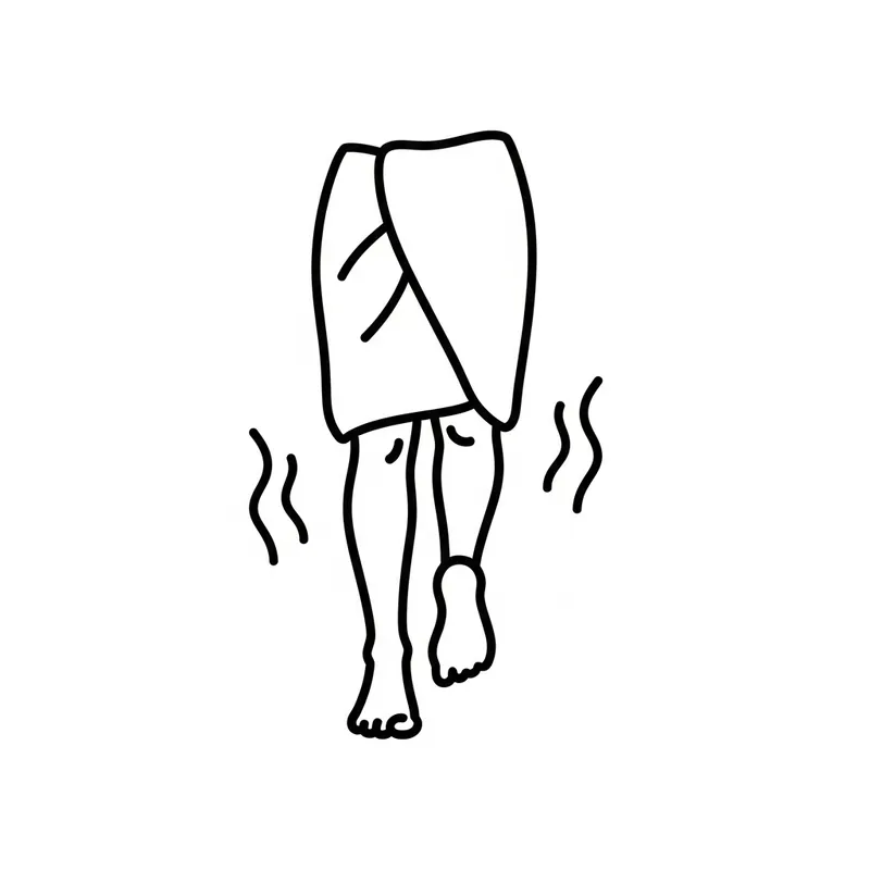 Man Legs Wrapped in Towel - Sauna Relaxation Icon
